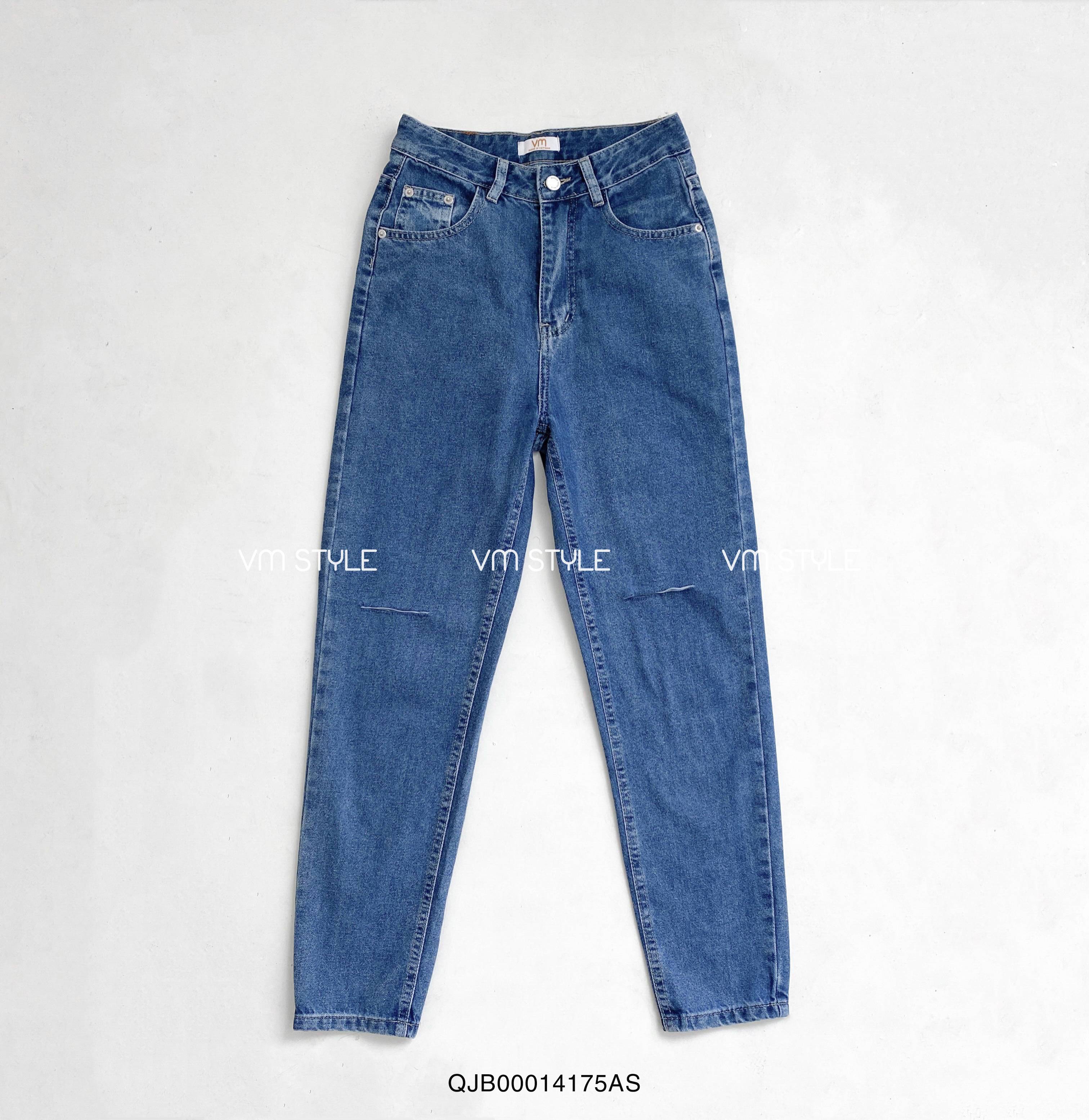 Quần jean baggy nữ VM STYLE QJB00014 rách gối ulzzang thời trang