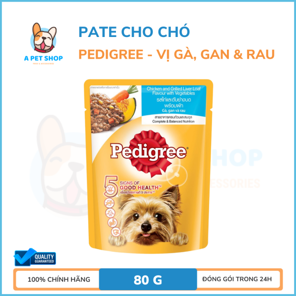 Thức Ăn Chó Pedigree Vị Gà, Gan Nướng Và Rau Pedigree 80g - pate cho chó a pet shop