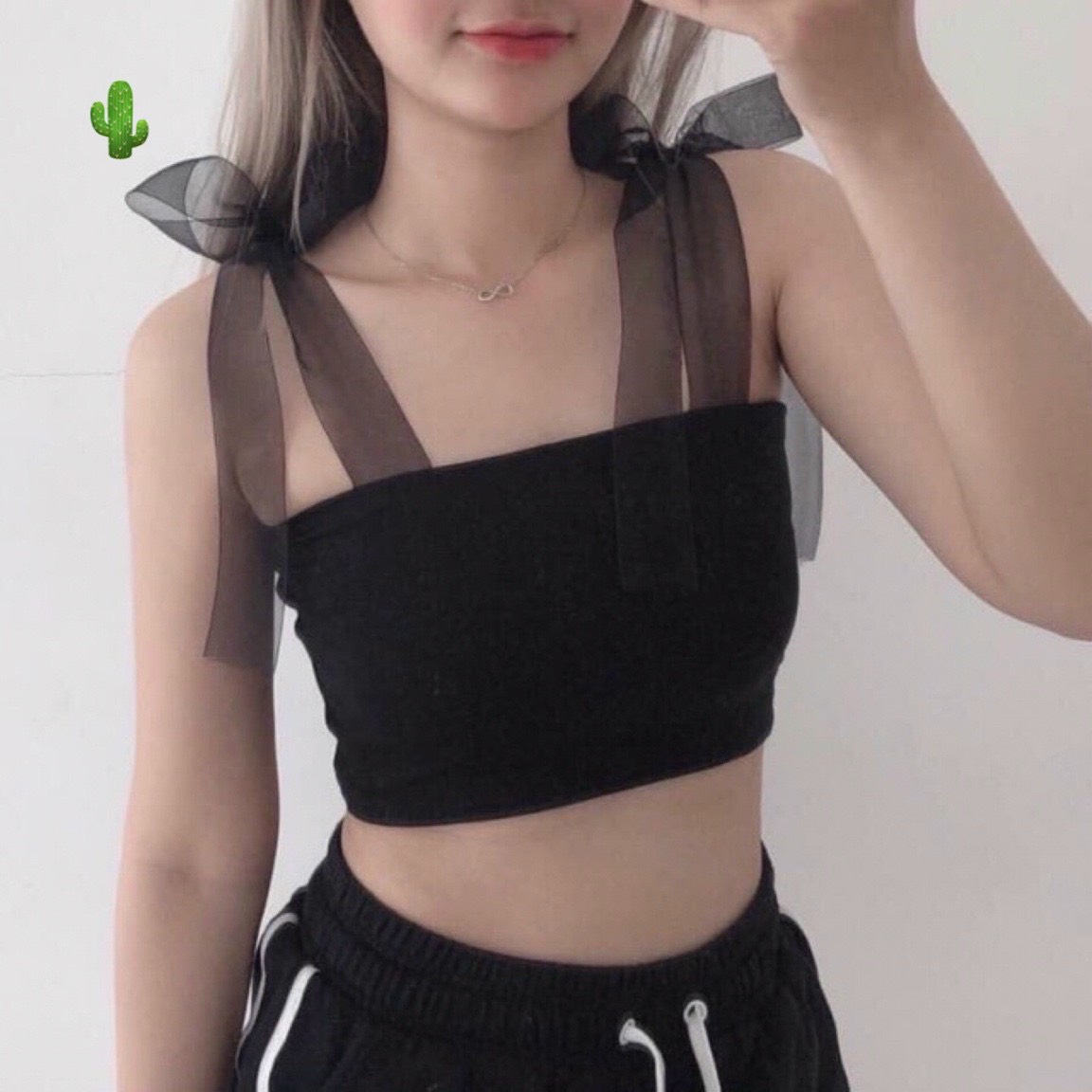 Áo ống dây ruy băng thắt nơ vai cực xinh ttpk0239