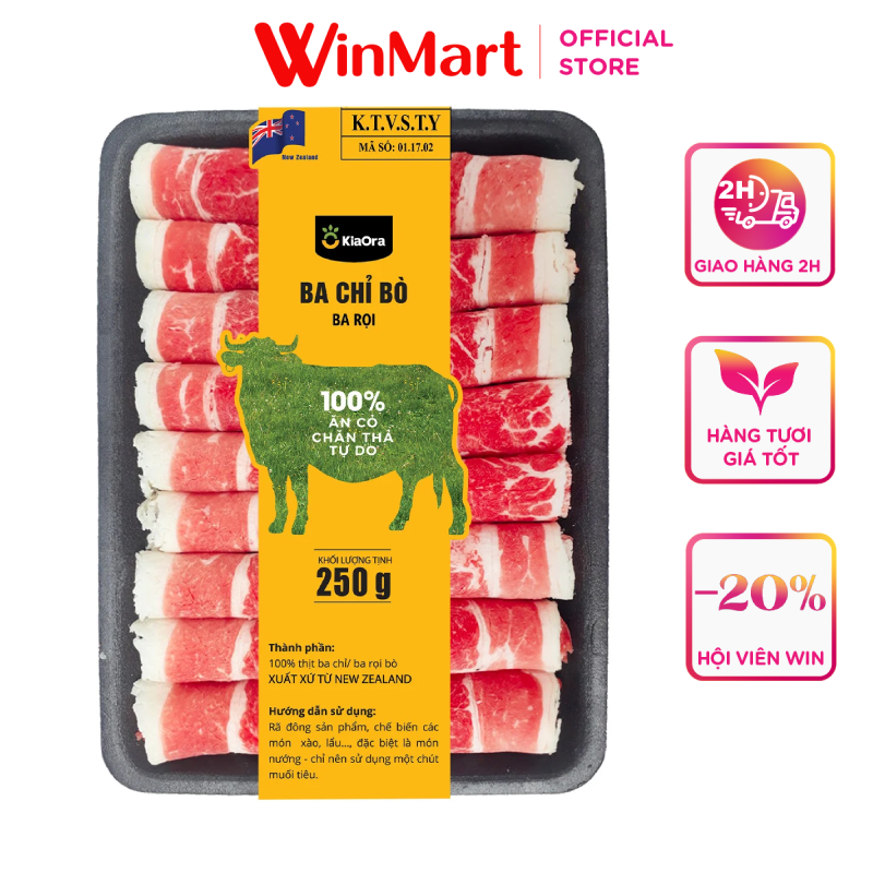 -Ba chỉ bò cắt lát New Zealand khay 250g