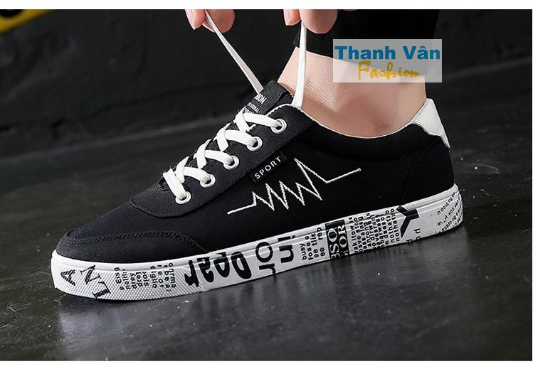 Giày nhịp tim nam graffiti TV051(đế trắng) size từ 39-44