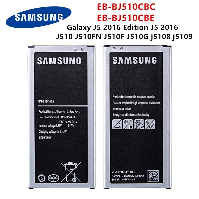 Pin samsung j510/ j5 2016 zin chính hãng, mã pin eb-bj510cbc, dung lượng 3100mah, samsung galaxy j5 2016 phiên bản j5 2016 j510 j510fn j510f j5108 j5109