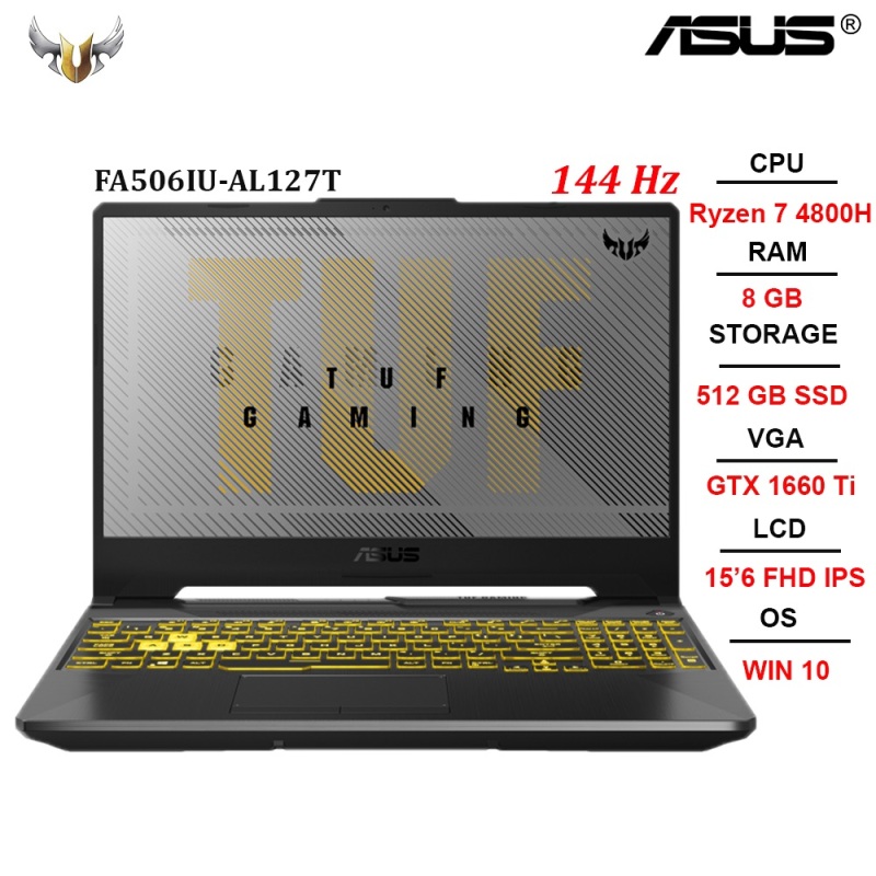 Bảng giá Laptop ASUS TUF Gaming A15 FA506IU-AL127T R7-4800H | 8GB | 8GB | 512GB | GTX 1660Ti | 15.6FHD | Win 10 Phong Vũ