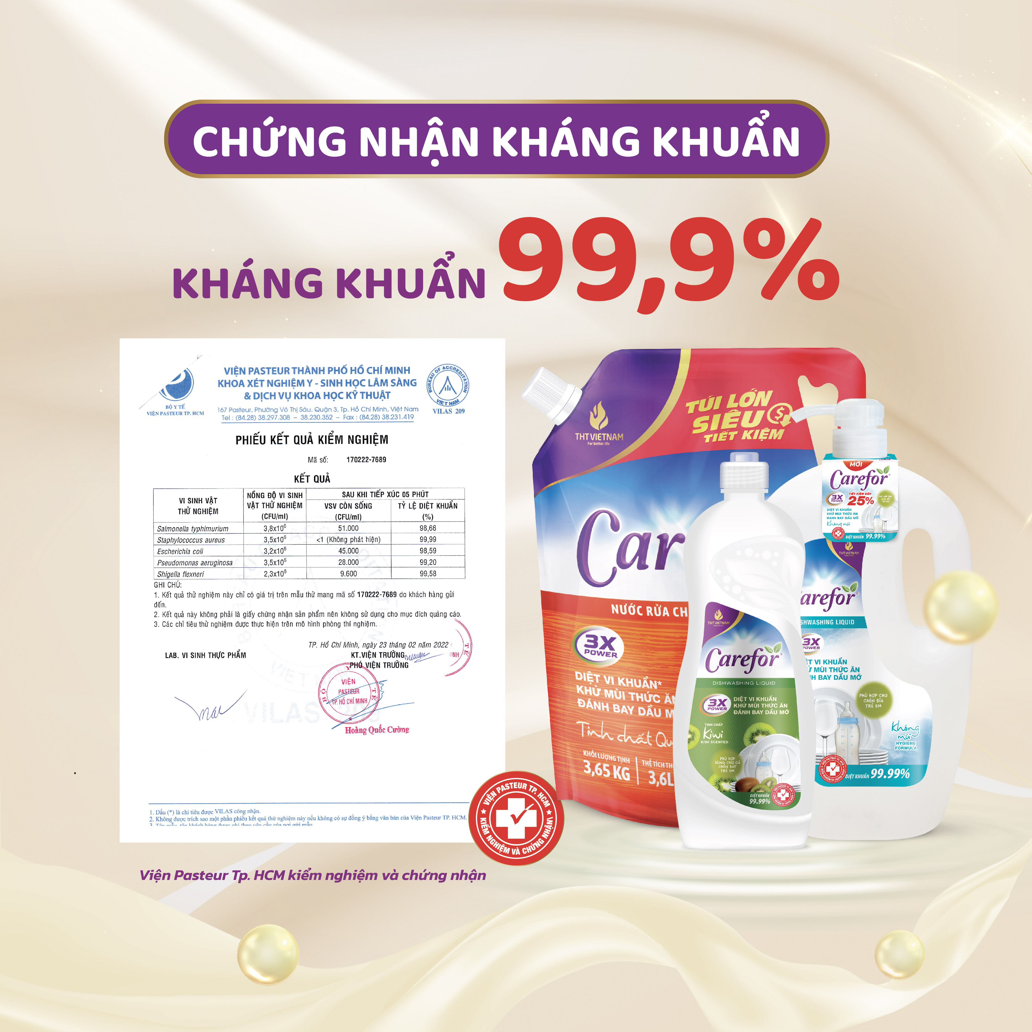Nước rửa chén bát đậm đặc Carefor An toàn da tay, Làm sạch dịu nhẹ 800ml