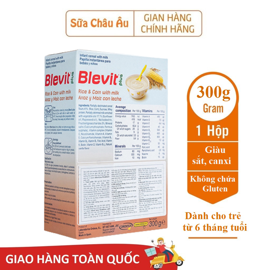 Bột ăn dặm Blevit plus Gạo Bắp Sữa 300g
