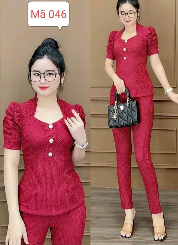 sét bộ thun nhật phối nút cực xinh