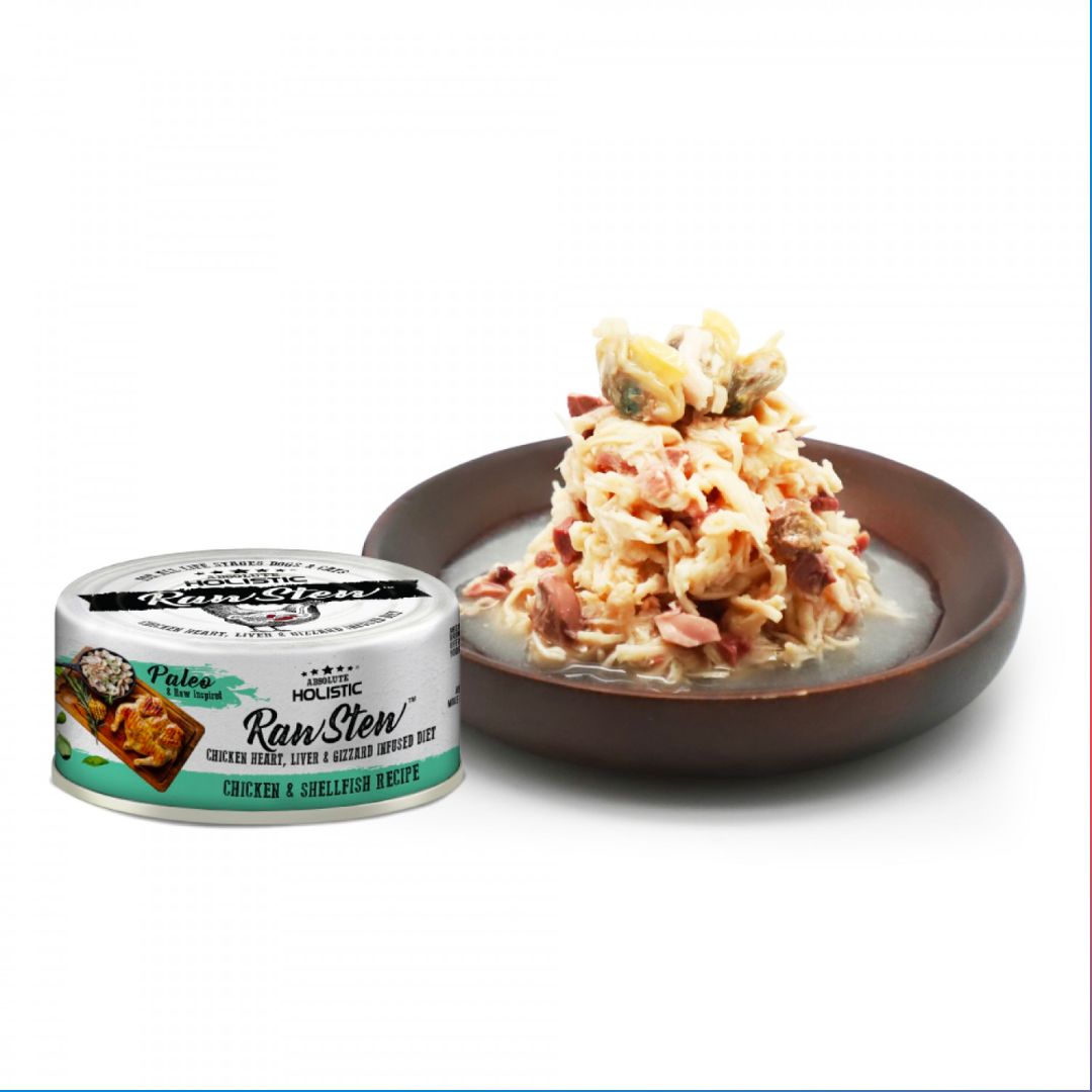 Pate Thức Ăn Ướt Cho Chó/Mèo Absolute Holistic Gà - Raw Stew - Lon 80G