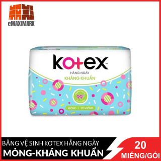 hot [HCM]Băng vệ sinh Kotex Hàng ngày Kháng khuẩn Siêu bảo vệ 20s thumbnail