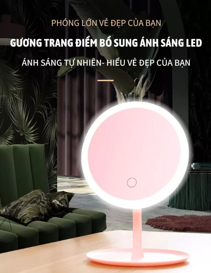 USB rechargeable LED makeup mirror (multicolor)-[stylish makeup mirror touch up mirror cute makeup mirror folding Mirror]
