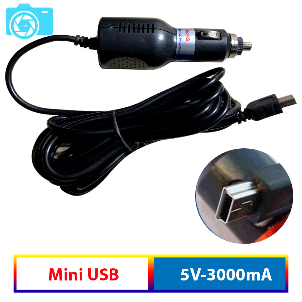 Tẩu nguồn cho camera hành trình, nguồn ra 5V - 3000mA, chân mini USB