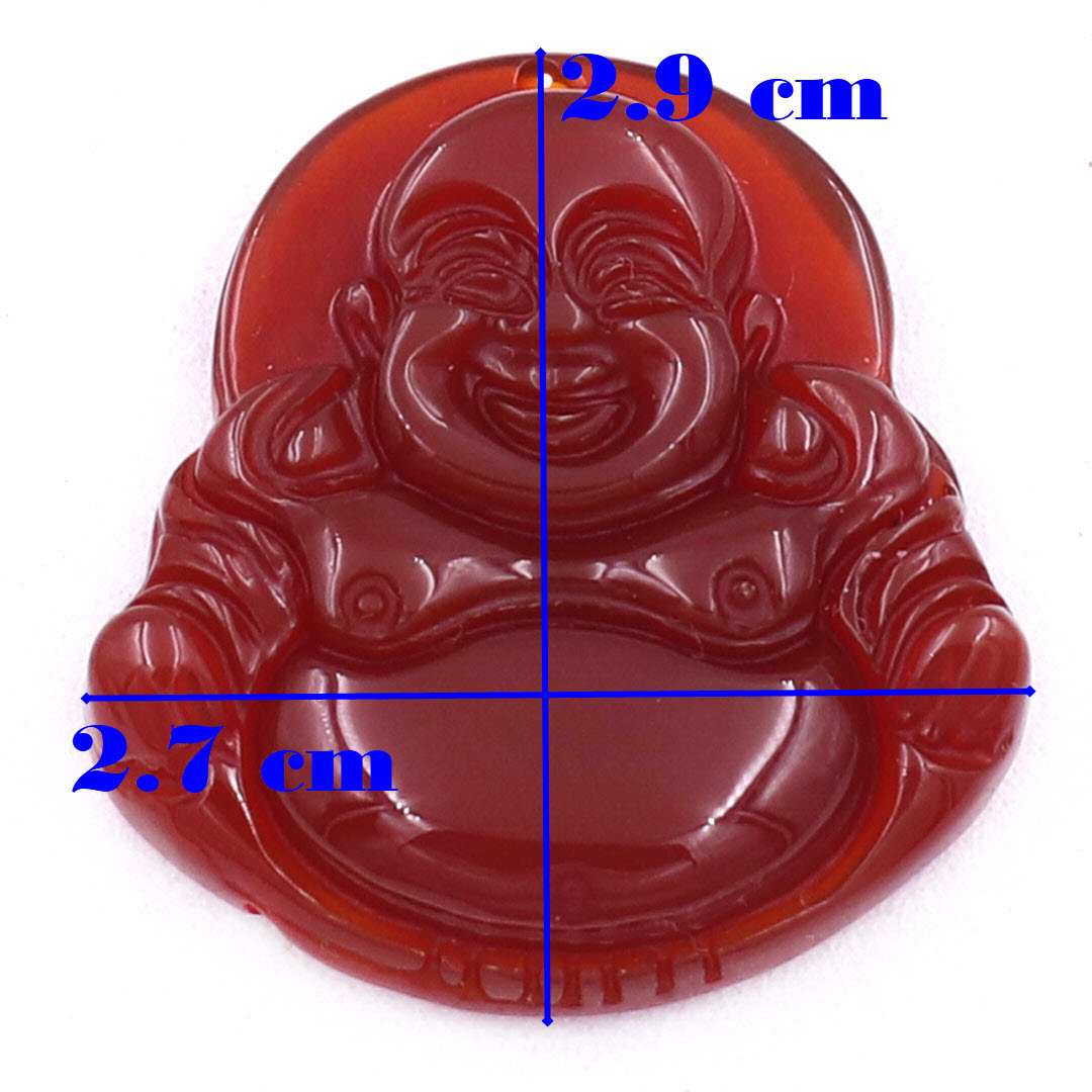 Dây chuyền mặt Phật di lặc đá Mã Não đỏ 2.9 - Mặt Size nhỏ