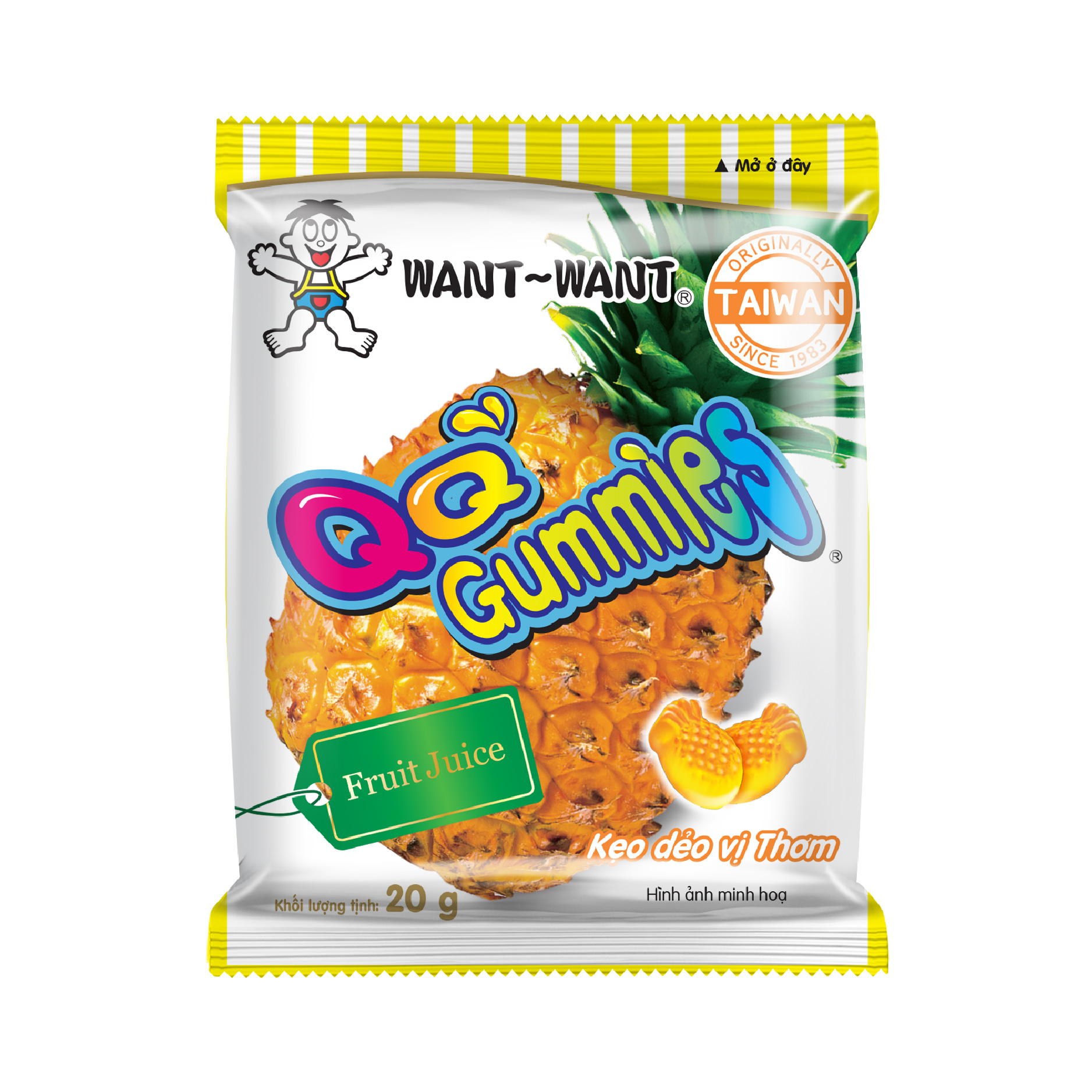 Kẹo dẻo chíp chíp hương trái cây 5 gói - Kẹo Dẻo Trái Cây Want Want Taiwan 20g