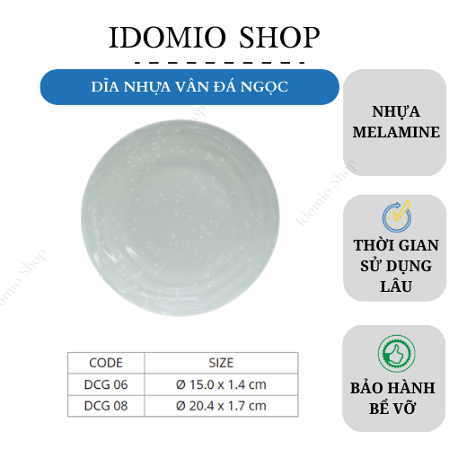 Dĩa Nhựa Gân Cạn Vân Đá Ngọc