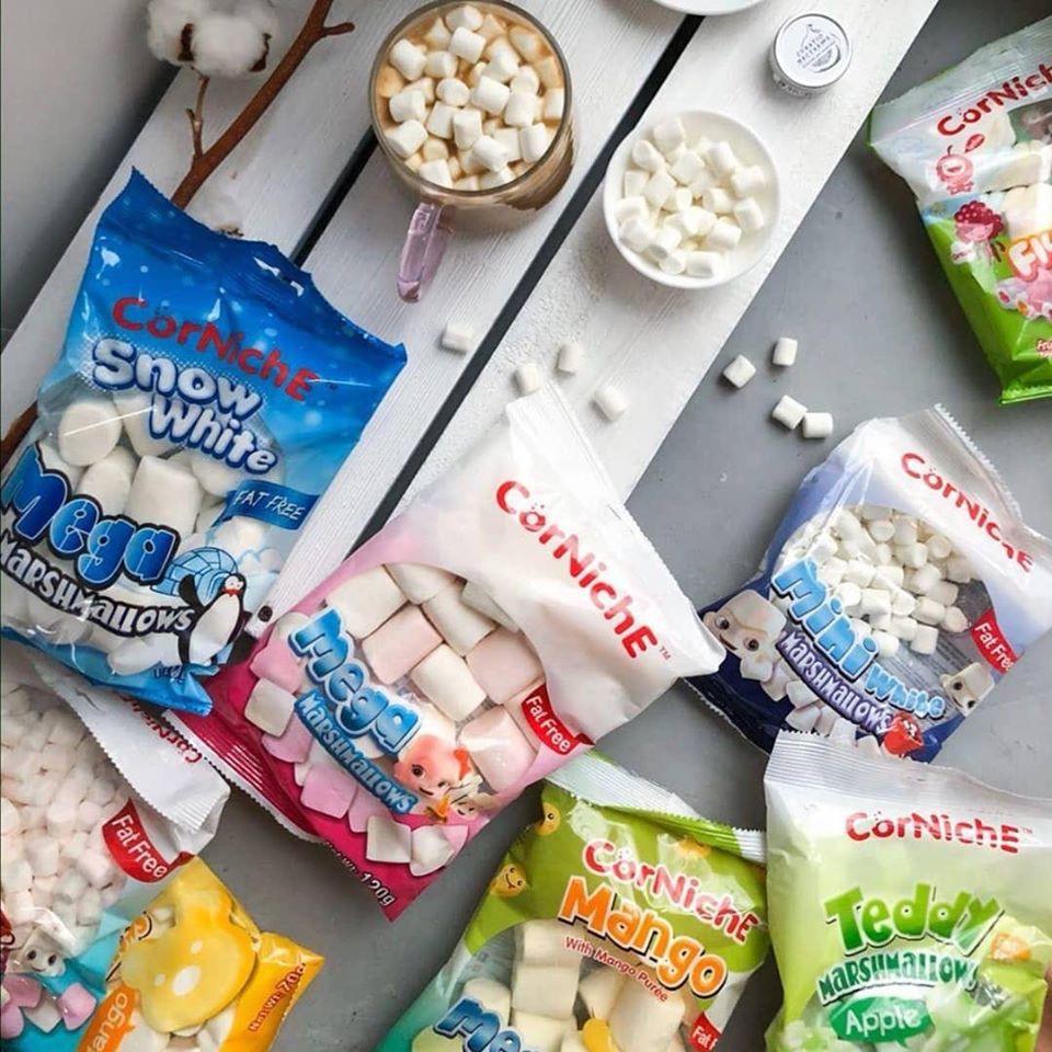 Kẹo Xốp MarshMallow hãng Corniche (đủ các dòng Mini Marshmallow, Teddy Marshmallow, Mega Marshmallow)