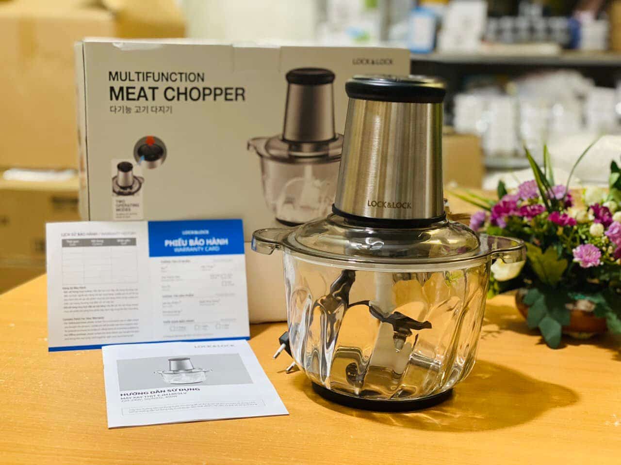 Máy xay thịt cao cấp lock&lock meat chopper ejm186slv - 2,4l