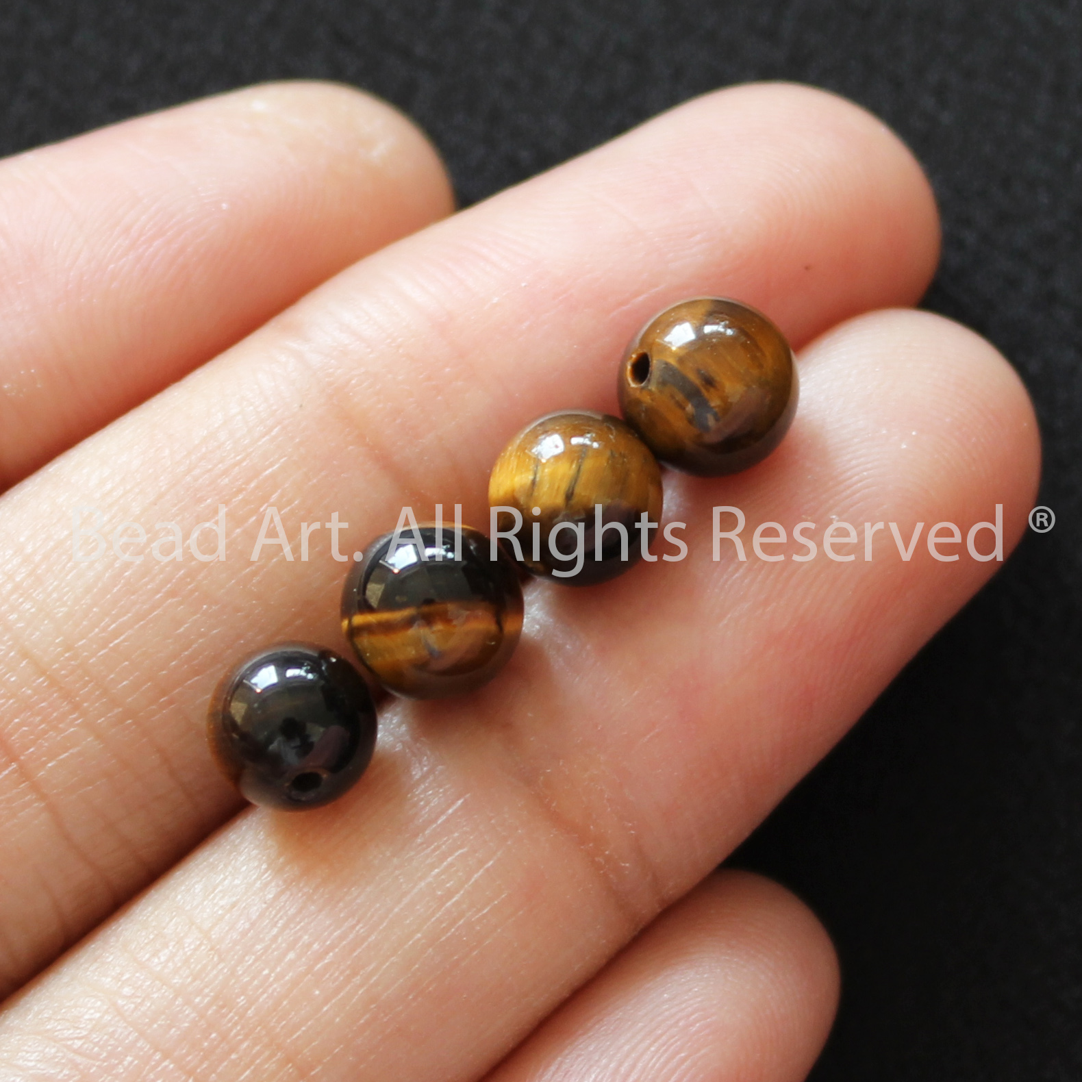 6MM Đá Mắt Hổ Vàng Nâu, Brown Tiger Eye Tự Nhiên Loại B, Đá Phối Vòng Tay Phong Thuỷ, Chuỗi Hạt, Mệnh Thổ, Kim