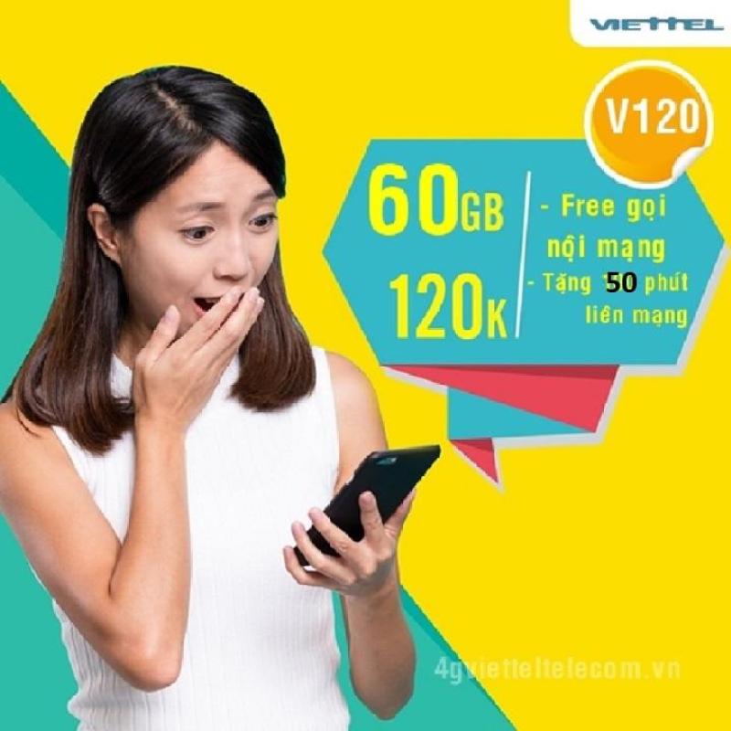 Sim 4G Viettel gói 3GB/ngày (90Gb/tháng) V120 + 50 Phút gọi ngoại mạng