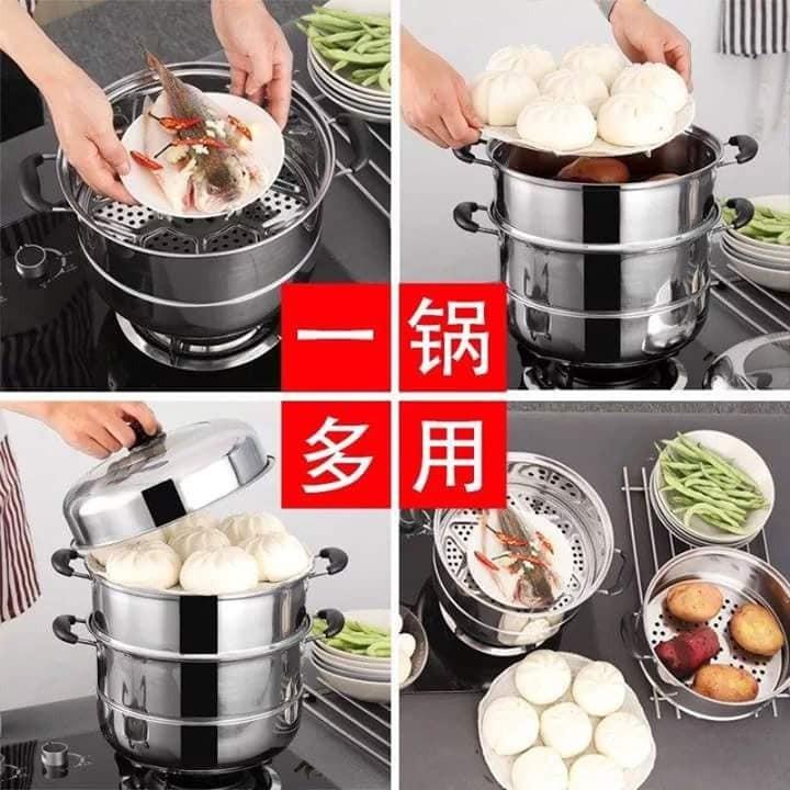 NỒI HẬP 3 TẦNG INOX 304 - NỒI HẤP - NH.3T