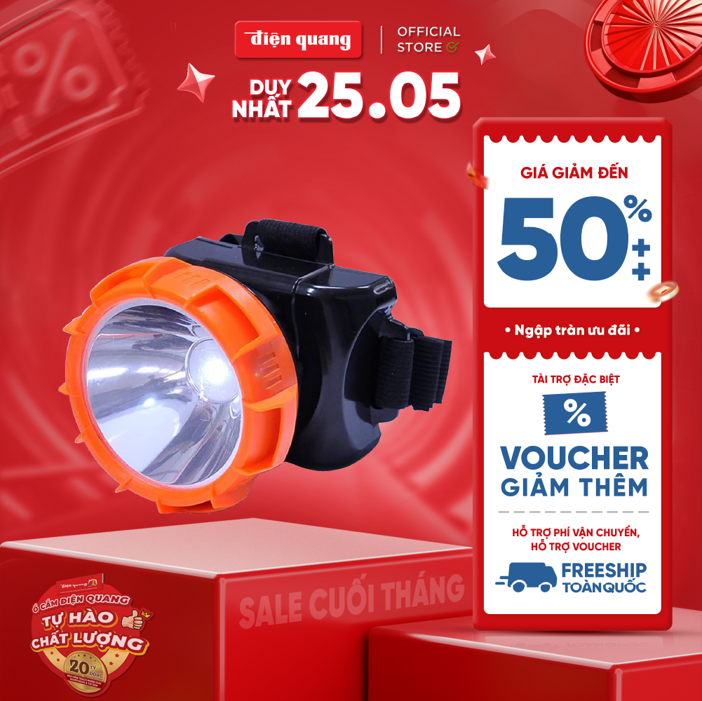 Đèn Pin Đội Đầu Điện Quang ĐQ PFL12 R BLO (Đen - cam)