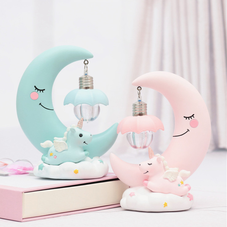 Tượng Mặt Trăng Bóng Đèn Trang Trí Phòng Ngủ Phòng Khách Dễ Thương