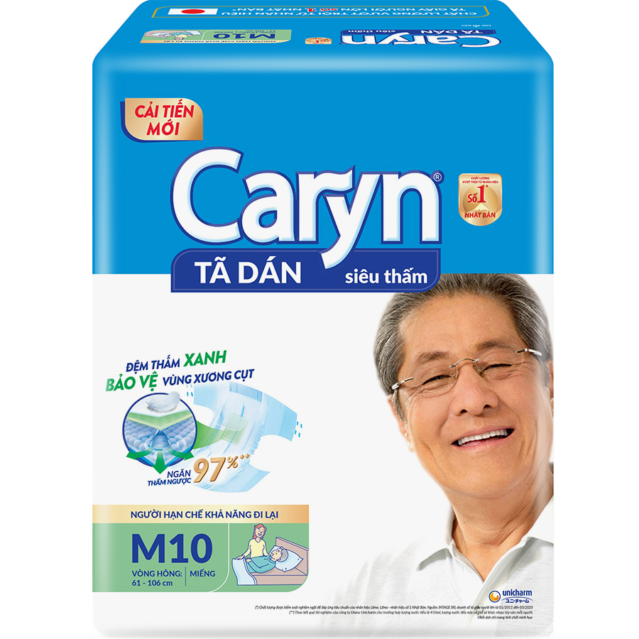 Tã bỉm dán người lớn caryn size m10