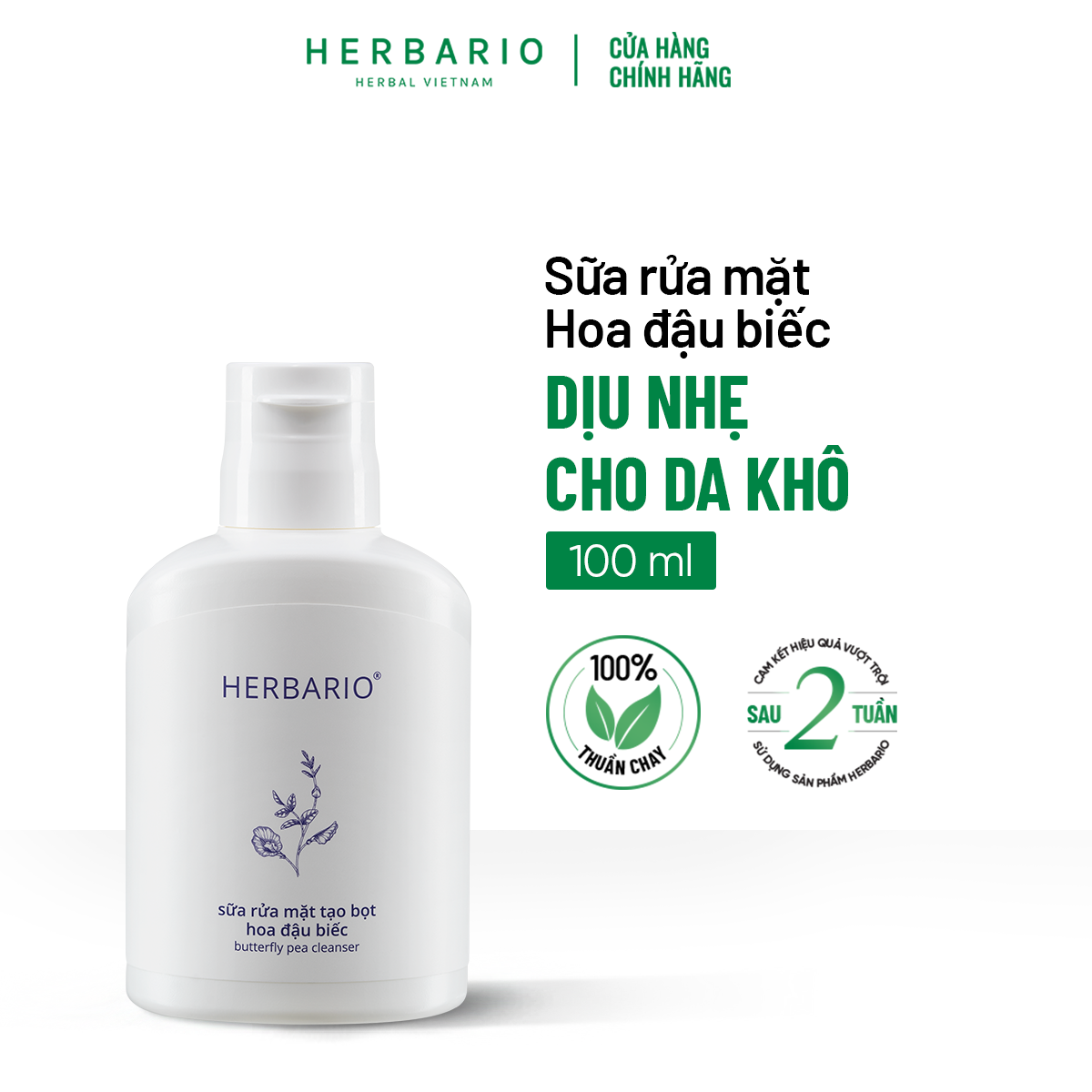 Sữa rửa mặt tạo bọt hoa đậu biếc 100ml