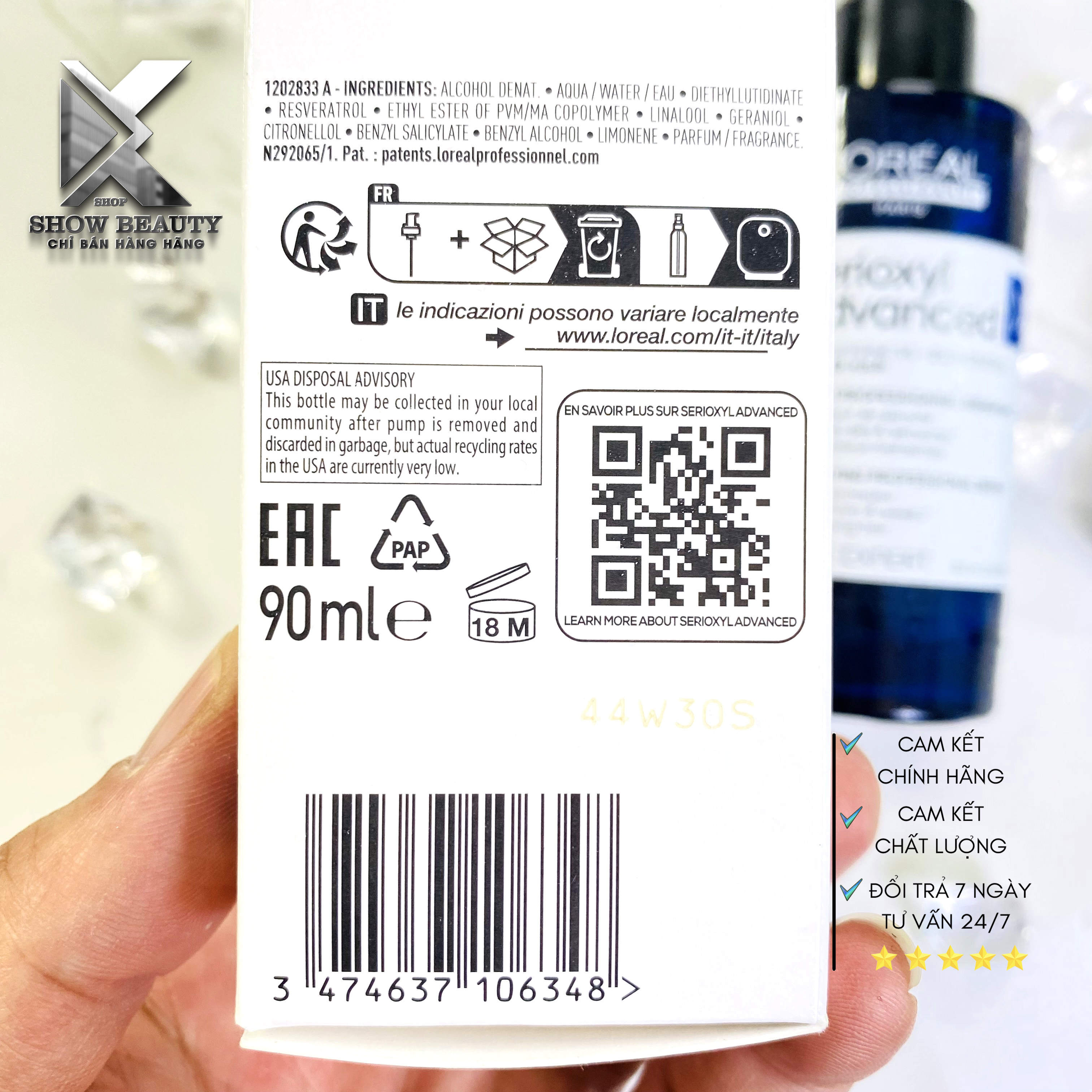 Tinh Chất Kích Thích Mọc Tóc, Làm Dày Tóc Serioxyl Denser Hair 90ml -  Loreal Professionnel