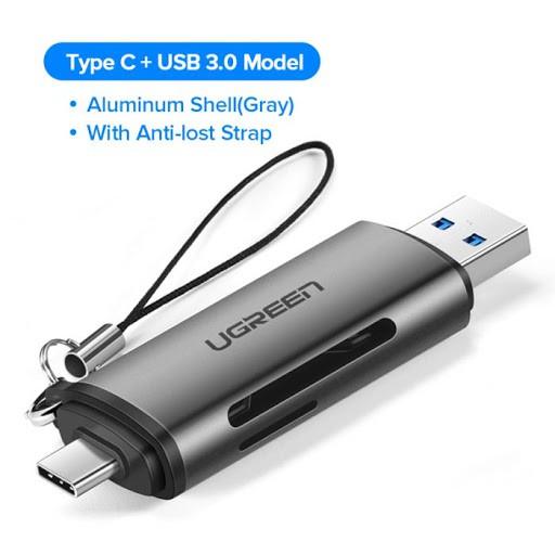 Đầu Đọc Thẻ Nhớ Type-C + Usb 3.0 Ugreen 50706 - Đọc Thẻ TfCf