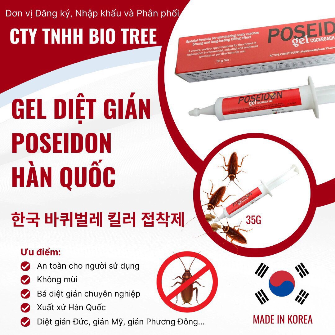 Gel diệt gián - Thuốc diệt gián Poseidon - Diệt gián nhà - Gián Đức