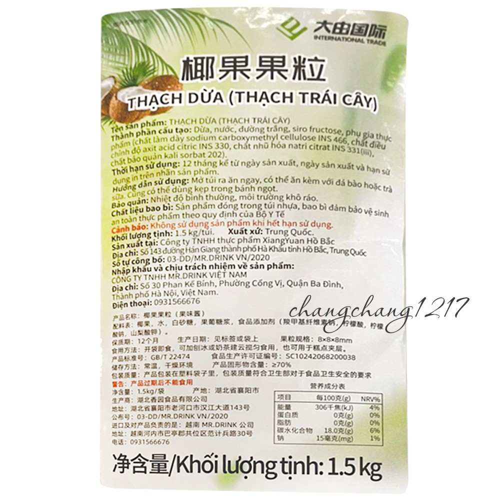 Thạch Dừa Daidu Trà Sữa KOI Gói 1kg5