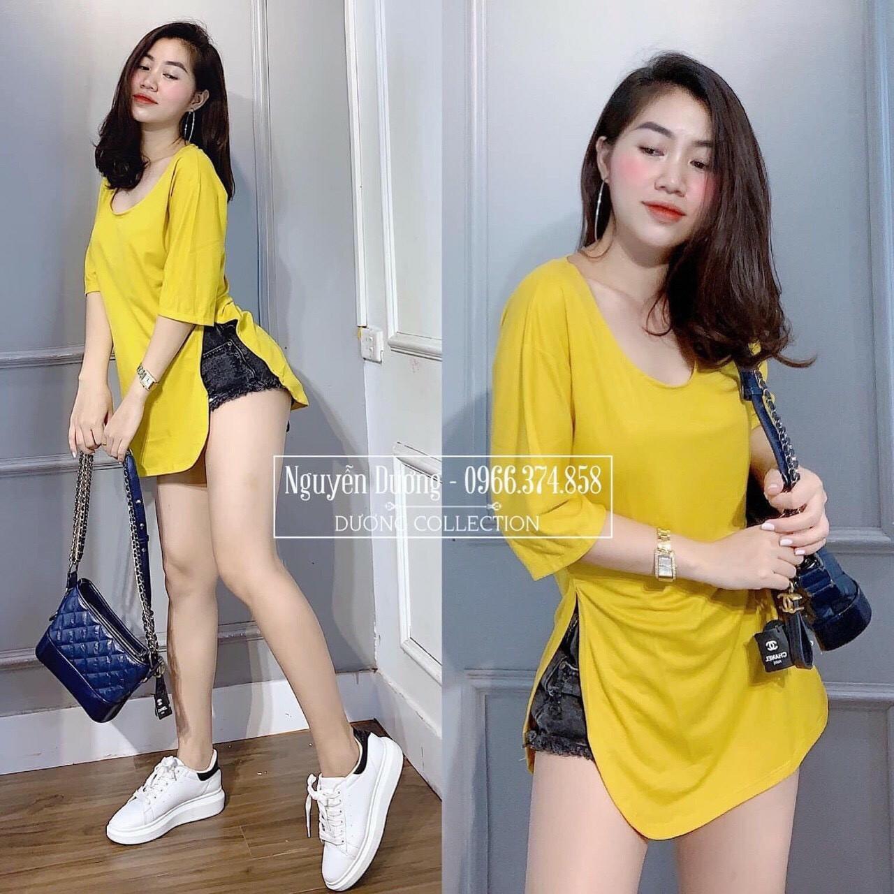 Áo form dài xẻ tà basic cực hót. NU35041