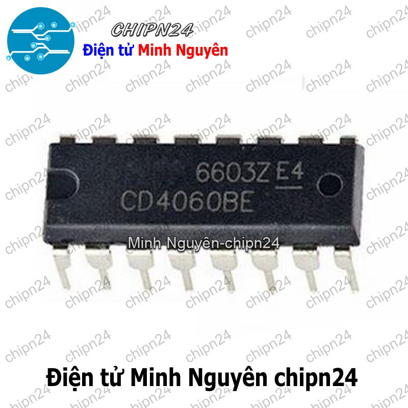 [3 con] (DIP) IC CD4060 DIP-16 (CD4060BE) (IC đếm nhị phân có tích hợp mạch dao động) - HH000415