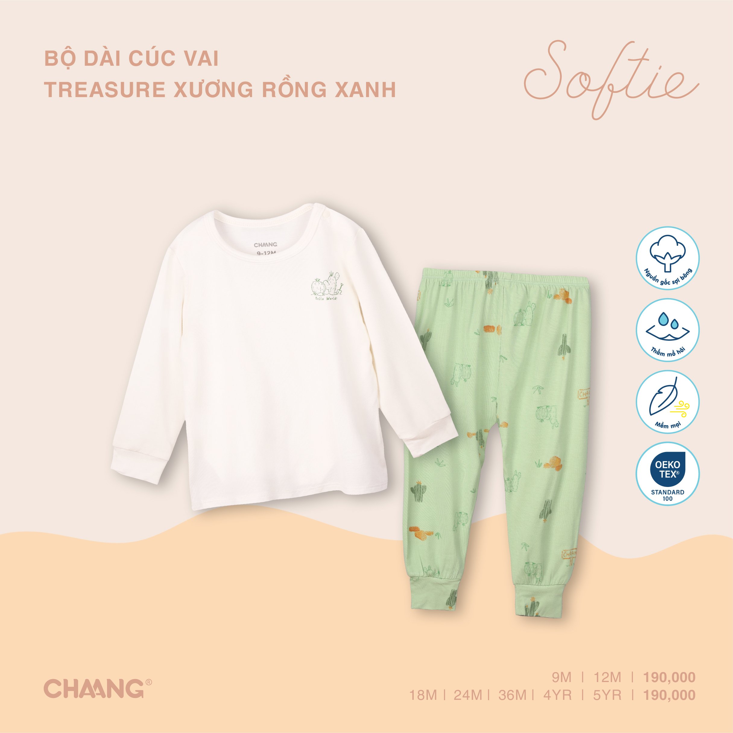 [CHAANG] Bộ dài cúc vai Treasure Chaang