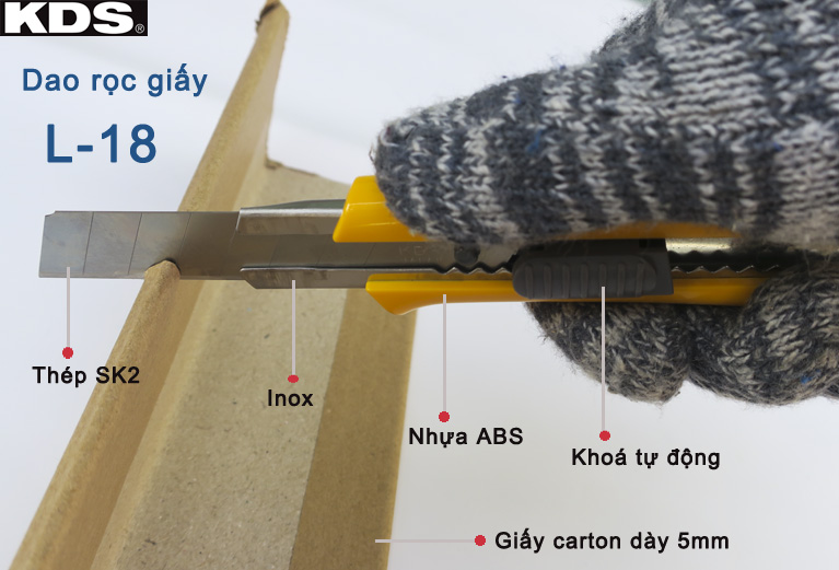 Dao rọc giấy khóa tự động KDS L-18