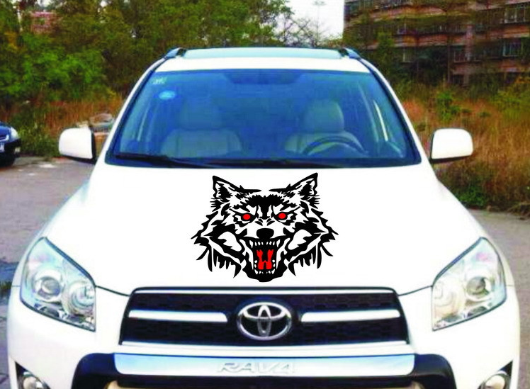 Decal đầu sói trang trí ô tô