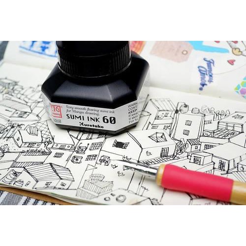 Mực Kuretake Sumi/Black màu đen 60ml.