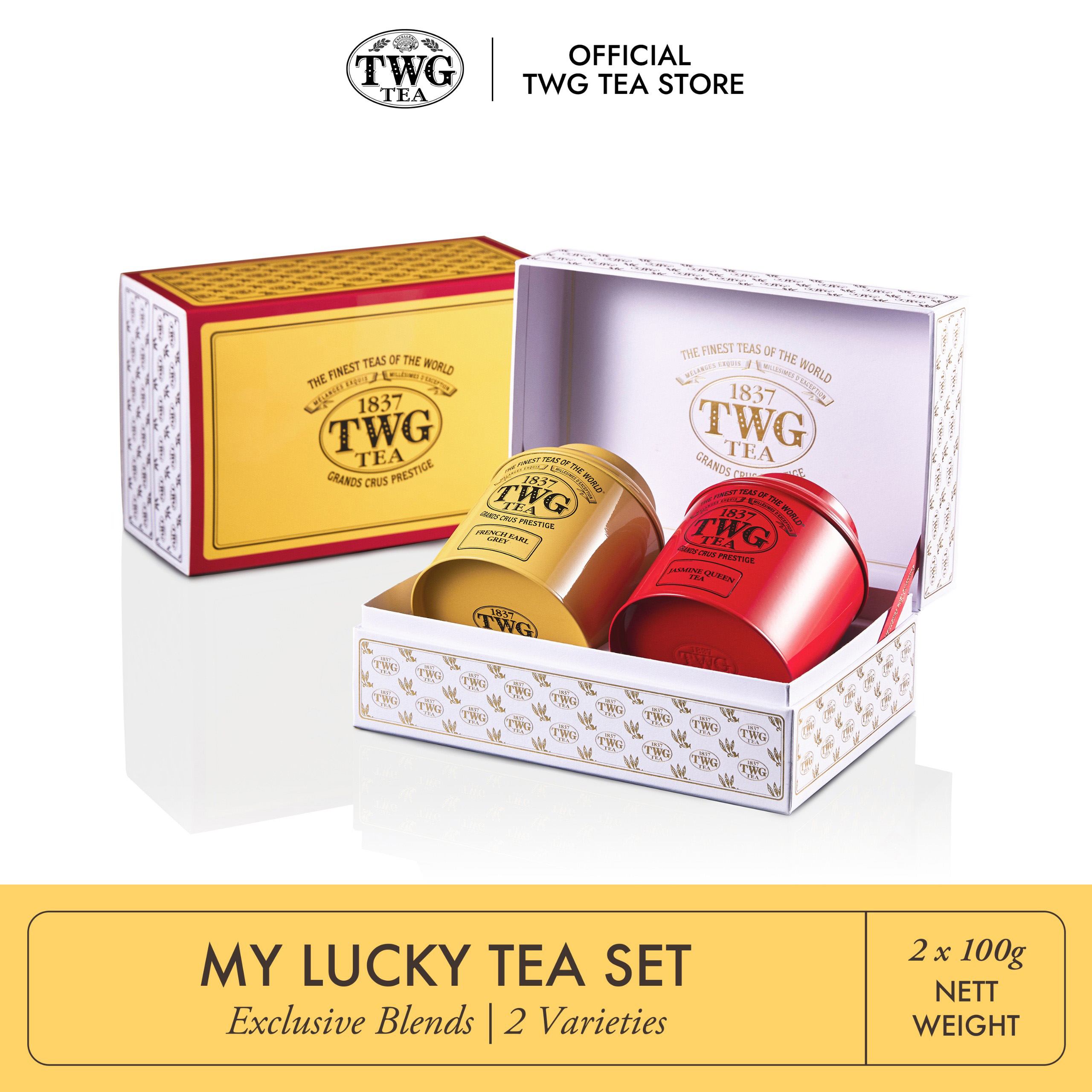 Trà TWG Tea - Lucky Tea Set (2 Tin Trà x 100g) | Trà Đen & Trà Xanh