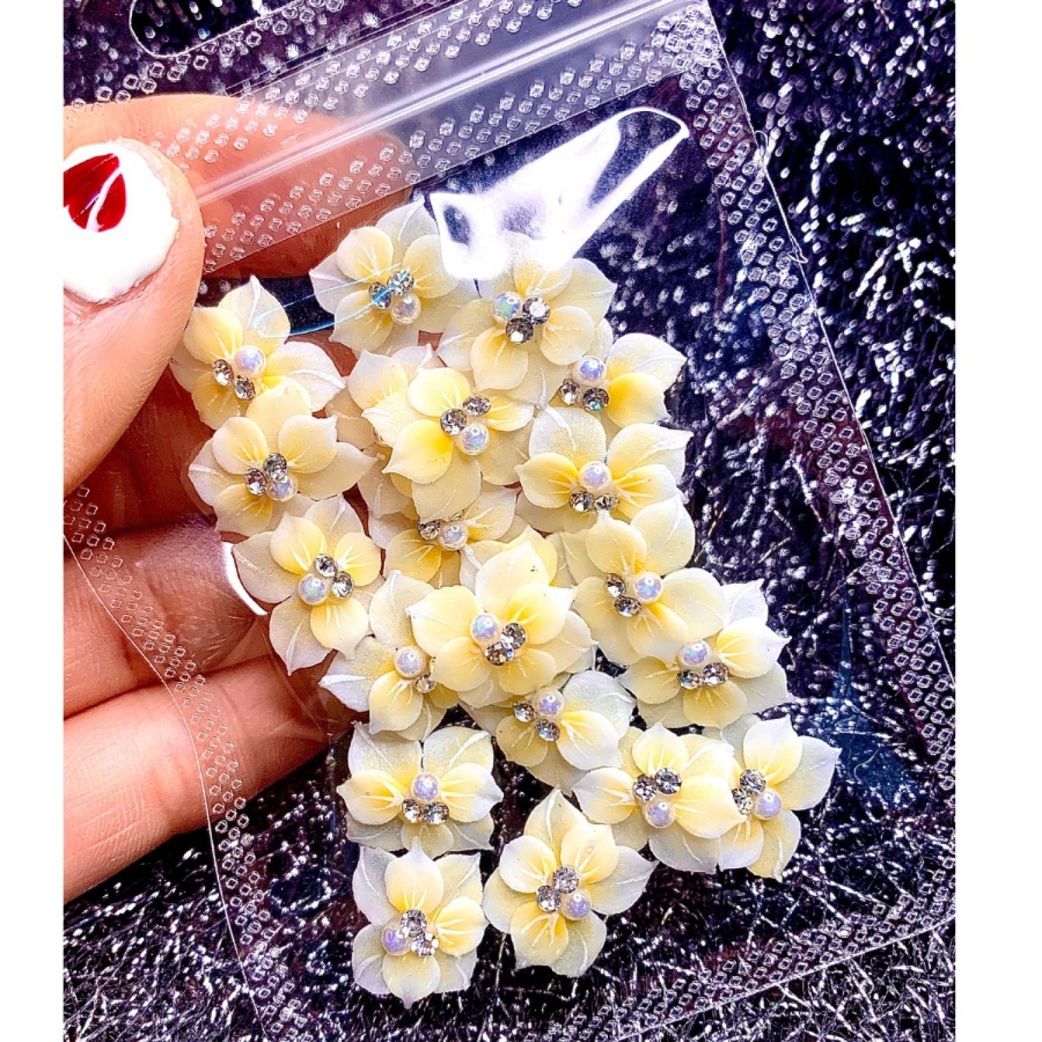 Hoa bột nail, Hoa gắn móng chân siêu xinh ( 1 bông )