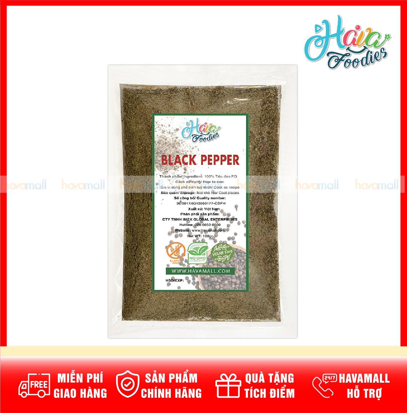 Tiêu Đen Xay Havafoodies – Black Pepper