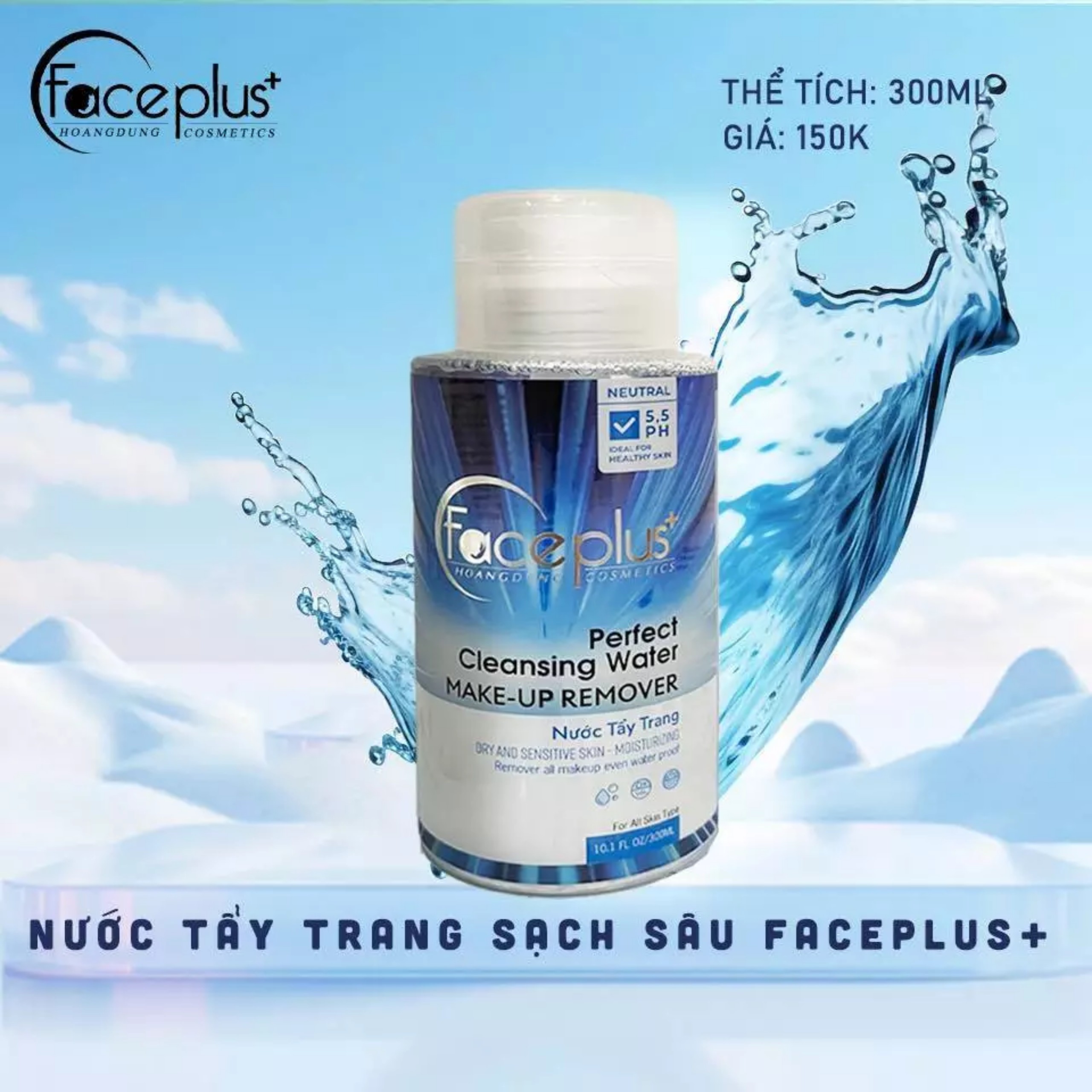 Nước tẩy trang sạch sâu Faceplus+ 300ml (kèm tặng)