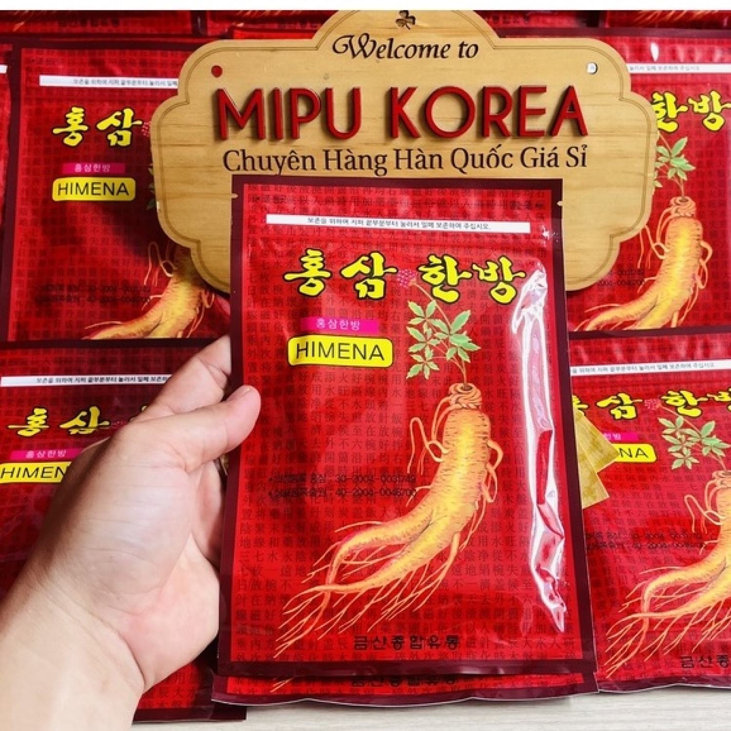 Combo 5 set Cao Dán Hồng Sâm Himenna Hàn Quốc bịch 20 miếng
