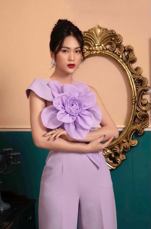Jumpsuit hoa 3D PHỐI LƯỚI VAI