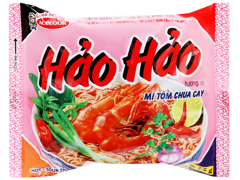 Thùng 30 gói mì Hảo Hảo vị tôm chua cay