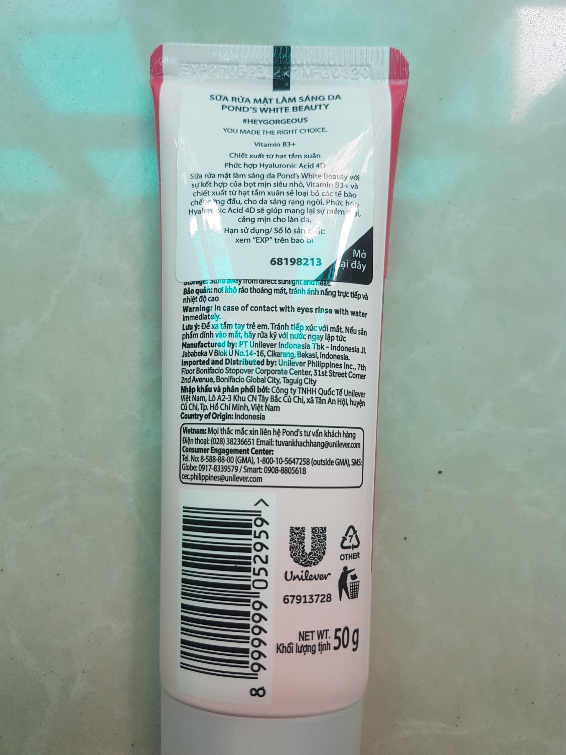 Sữa Rửa Mặt Làm Sáng Da Pond's White Beauty (50g)