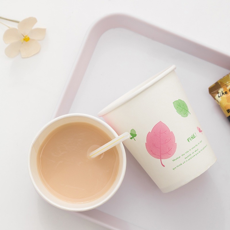 50 PCs safe temperature disposable paper cup set, 250ml disposable paper cup