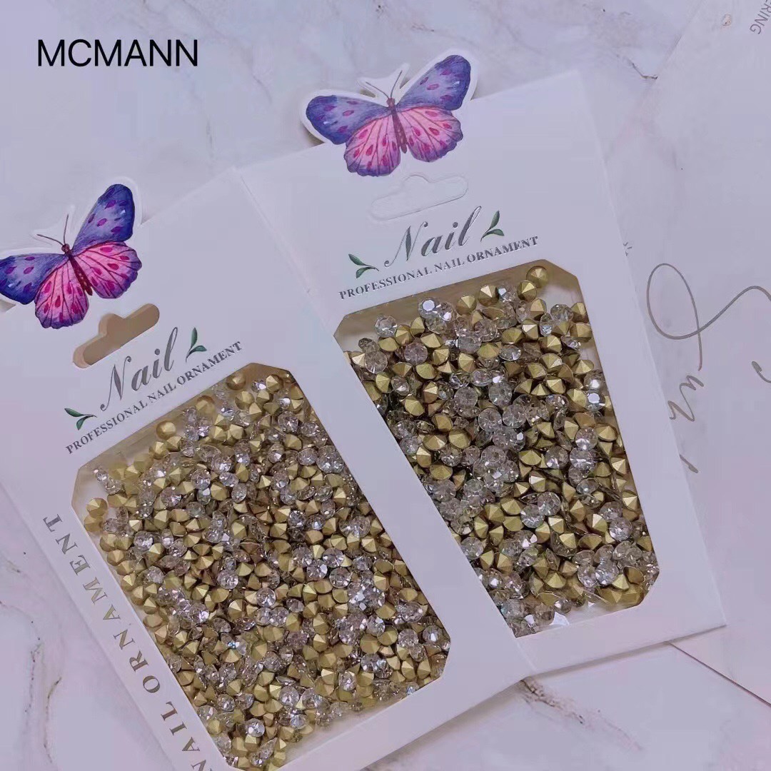 Đá Làm Bông ,Đá Chân Nhọn Mix Size ,Đá Trắng - Mini Nails