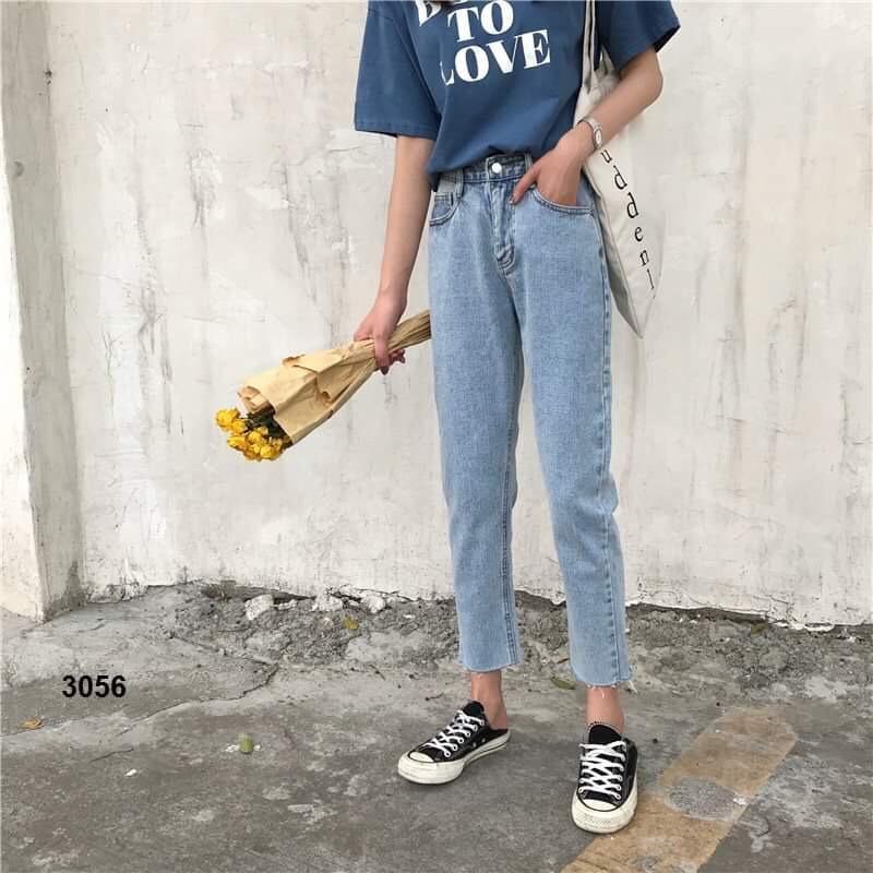 Quần jean nữ baggy tua lai bg03