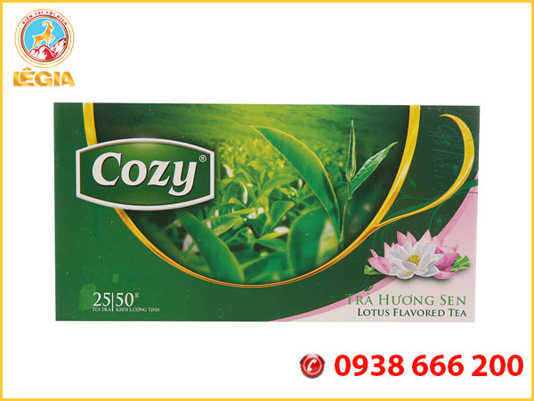 Trà túi lọc cozy hương sen 50g pha trà, trà sữa