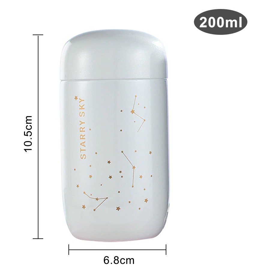 Cốc giữ nhiệt cà phê hình quả trứng mini hình bầu trời sao Món quà dễ thương cho người thân yêu 200ml