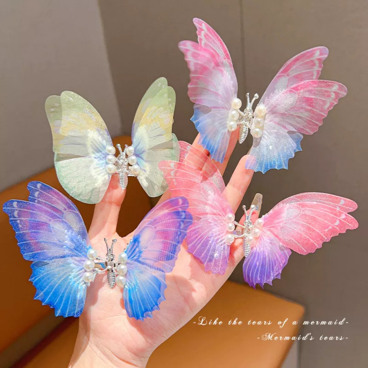 Cute Butterfly Butterfly butterfly hair clip for girls Korean style cute shimmering butterfly hair clip for kidsHair Clips For Girls